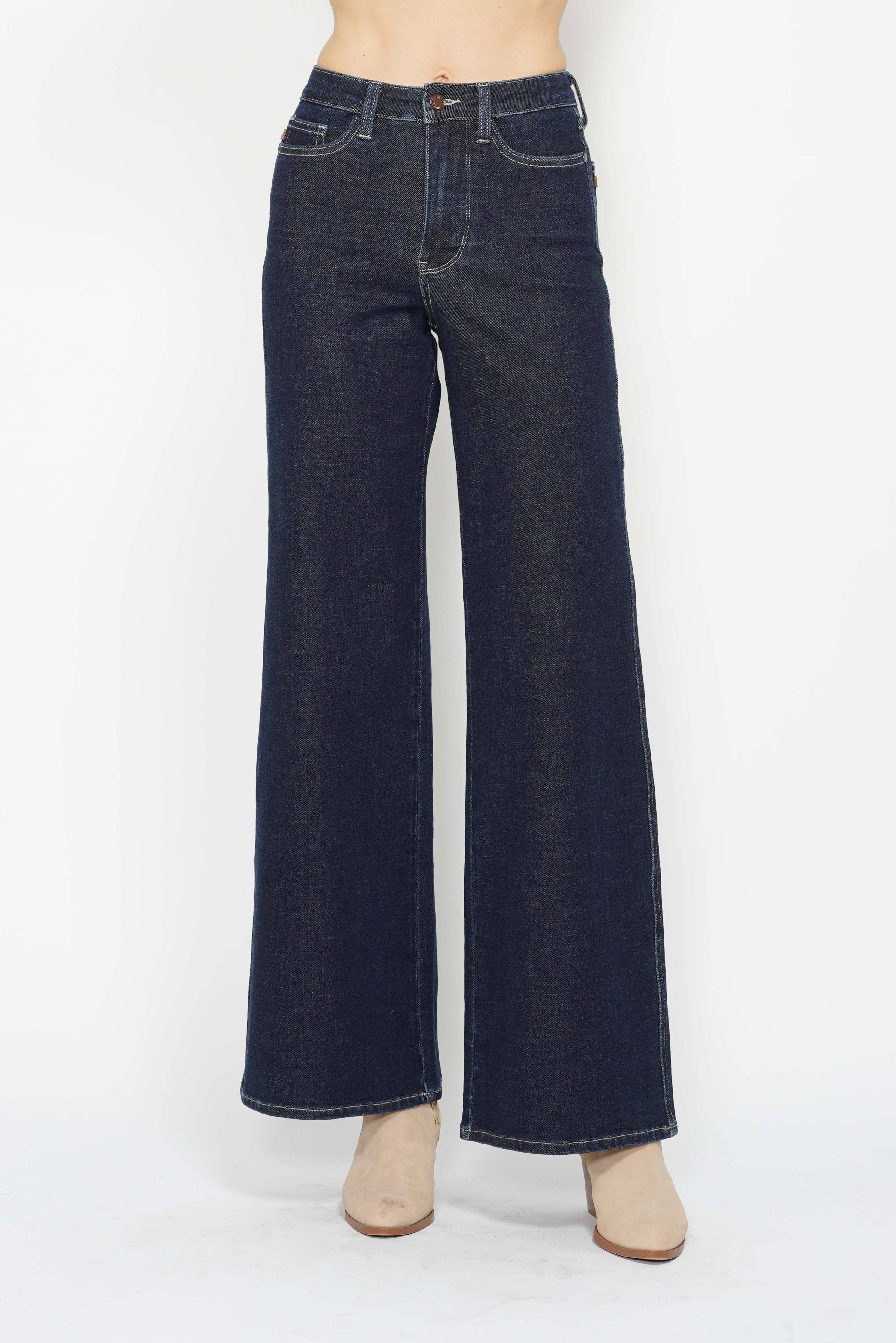 Judy Blue High Waisted Tummy Control Retro Wide Leg Jeans